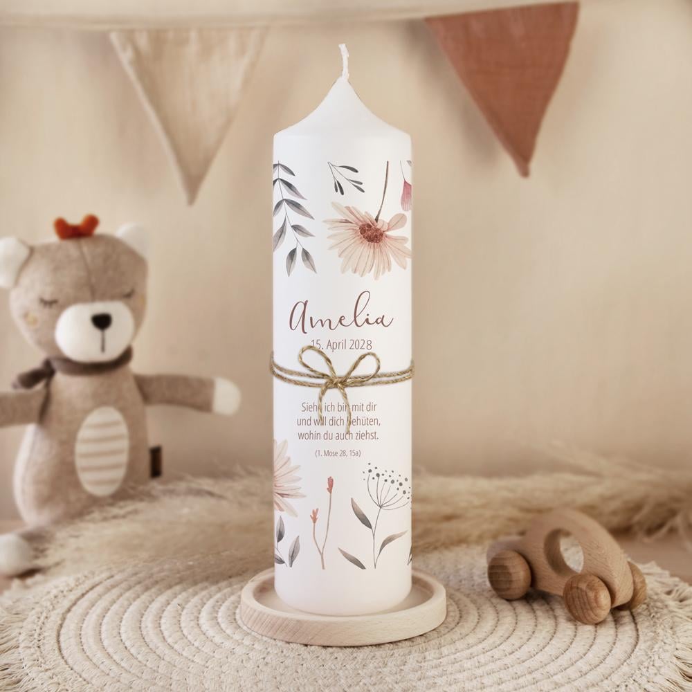 Taufkerze Wild Flowers von Liluna