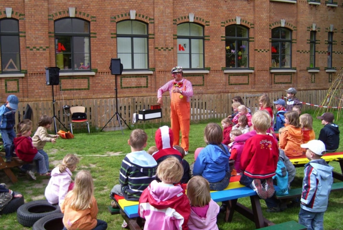 Kinderunterhaltung Ballonkunst Zauberei mit Clownjochen für Groß und Klein