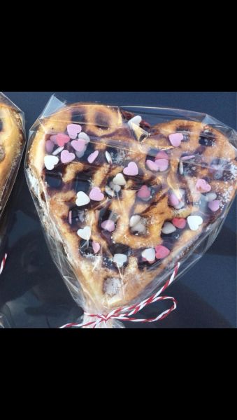 Herz Waffeln am Stiel