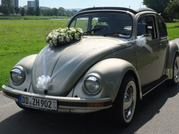 Hochzeitsauto (VW Käfer) -Vermietung Leipzig
