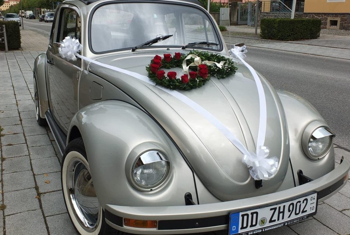 Hochzeitsauto (VW Käfer) -Vermietung Leipzig