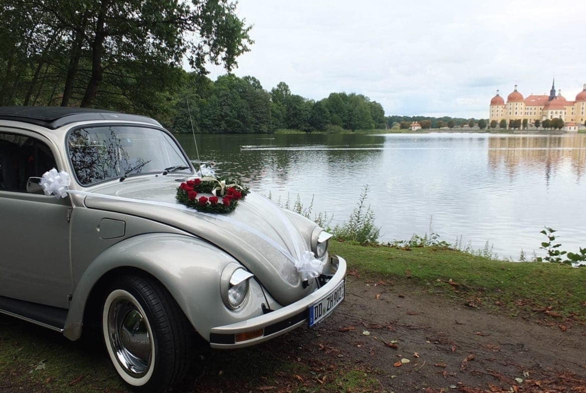 Hochzeitsauto (VW Käfer) -Vermietung Leipzig