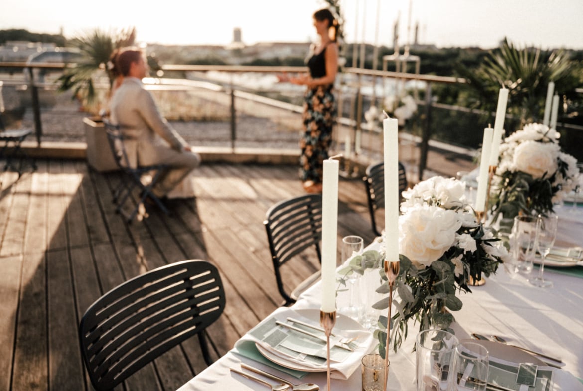 Heiraten am Eisbach mit wunderschöner Dachterrasse