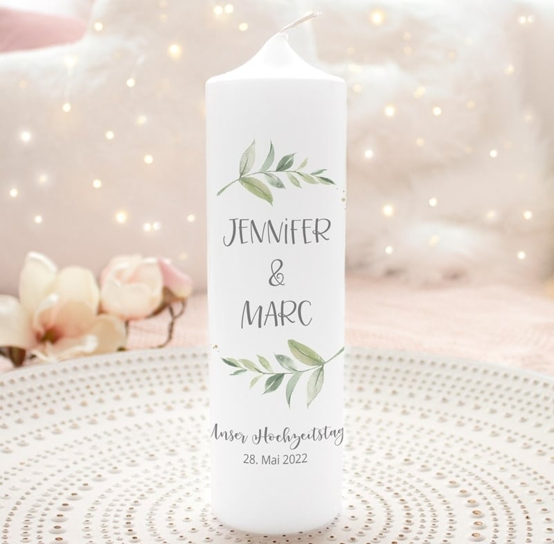 Personalisierte Hochzeitskerzen von Liluna Kerzen & Geschenke