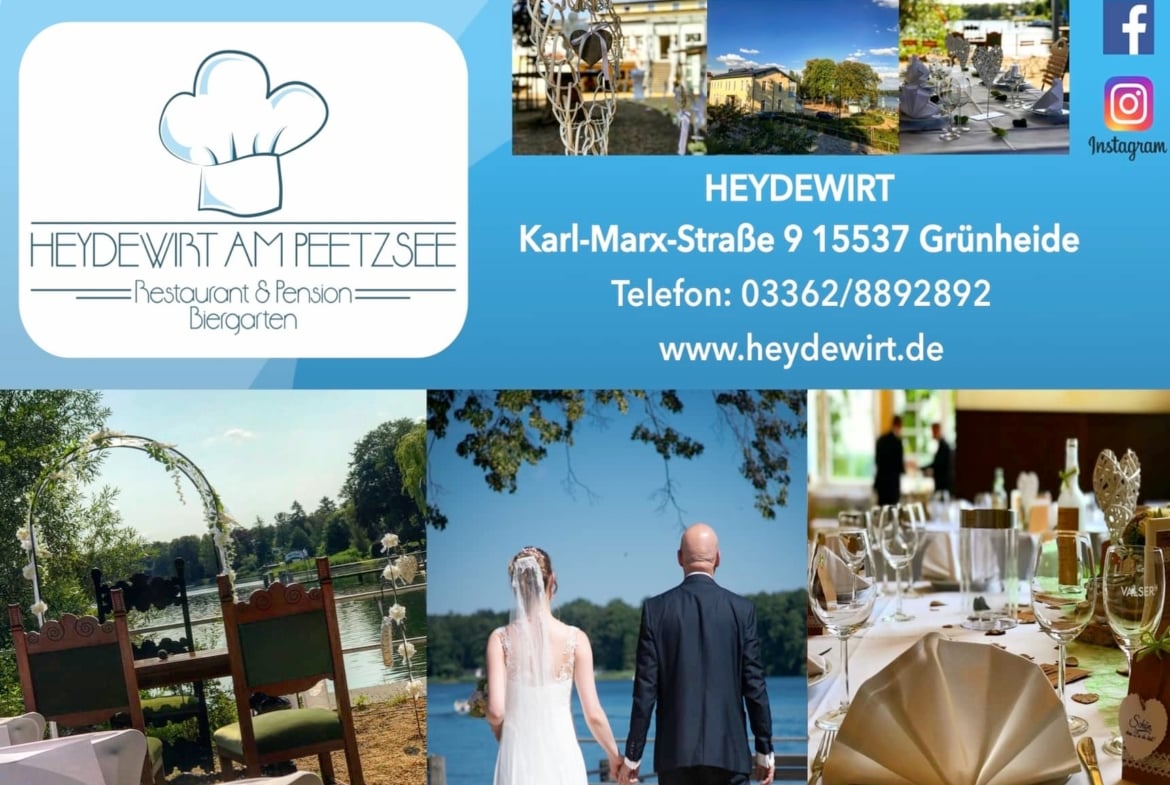 Heydewirt am Peetzsee, Restaurant, Pension, Standesamt