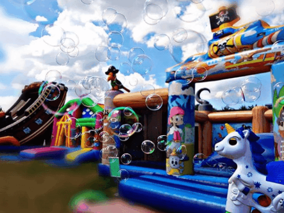 Flippy-Hopp Hüpfburg zur Hochzeit für Kinder und Erwachsene