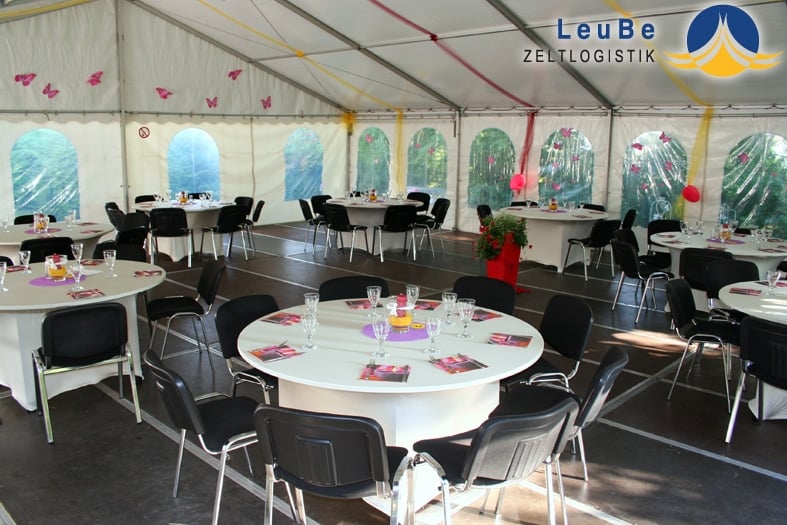 Hochzeitszelt 10 x 24m für 150 bis 250 Personen je nach Bestuhlungsart