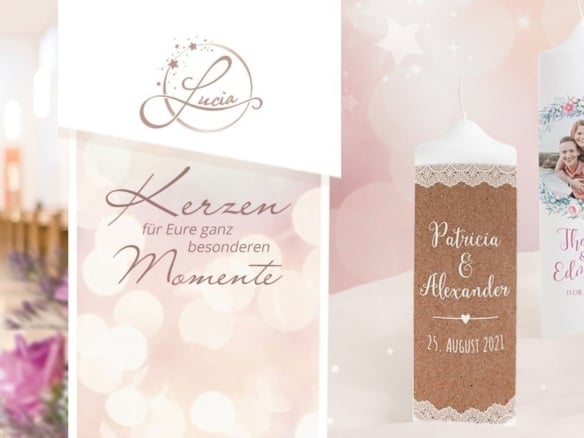 Personalisierte Hochzeitskerzen von Liluna Kerzen & Geschenke