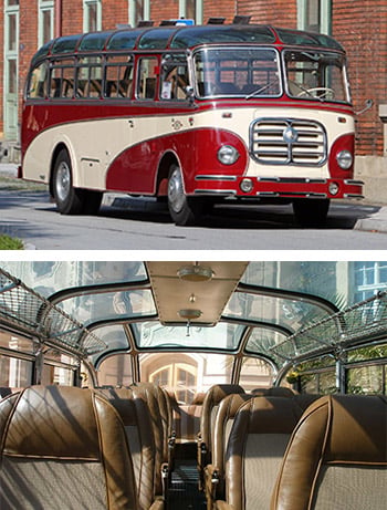 Ein Hochzeitsbus oder Hochzeitsauto von Apollo Oldtimer