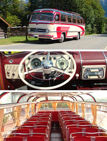 Ein Hochzeitsbus oder Hochzeitsauto von Apollo Oldtimer