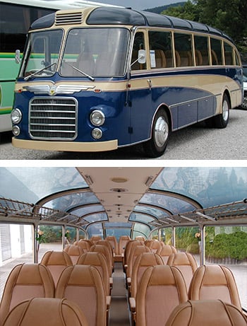 Ein Hochzeitsbus oder Hochzeitsauto von Apollo Oldtimer