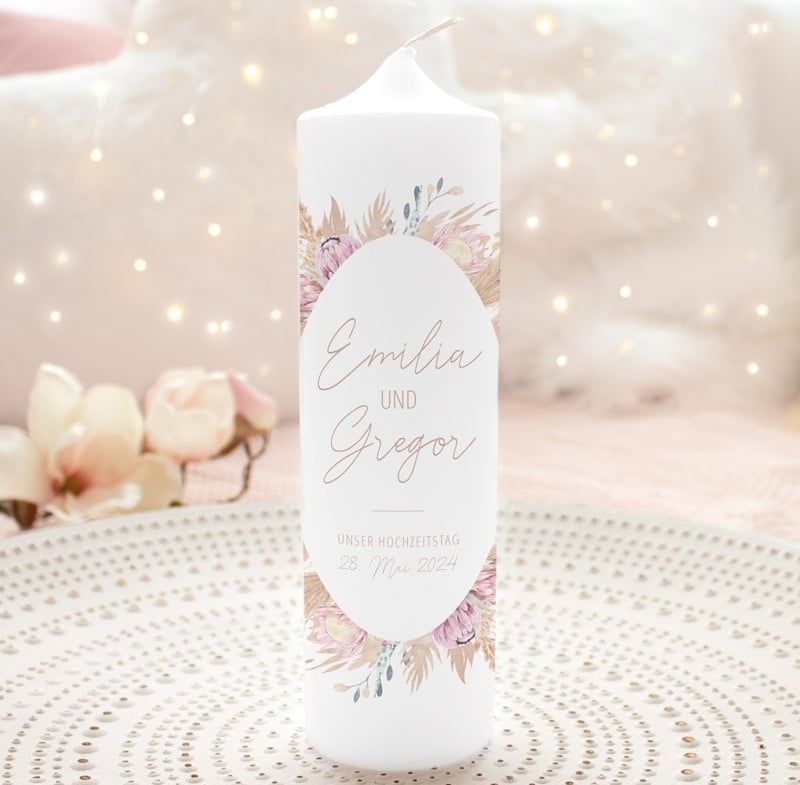 Personalisierte Hochzeitskerzen von Liluna Kerzen & Geschenke