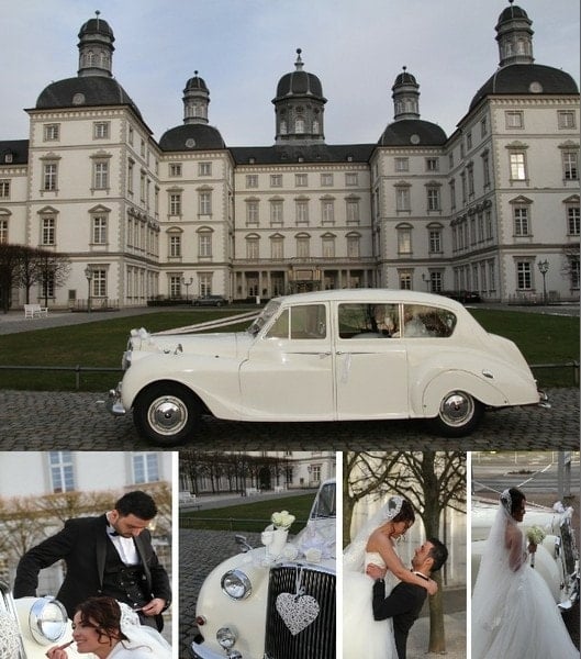 Hochzeitsauto in weiss Princess-Rolls Royce mit Driver oder Fotografen