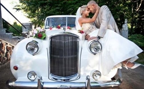 Hochzeitsauto in weiss Princess-Rolls Royce mit Driver oder Fotografen