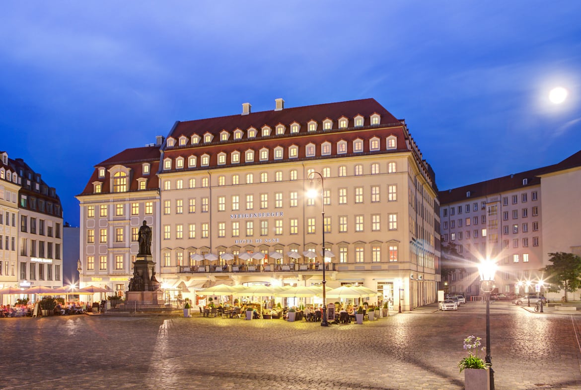 Feiern mit Blick auf die Dresdner Frauenkirche