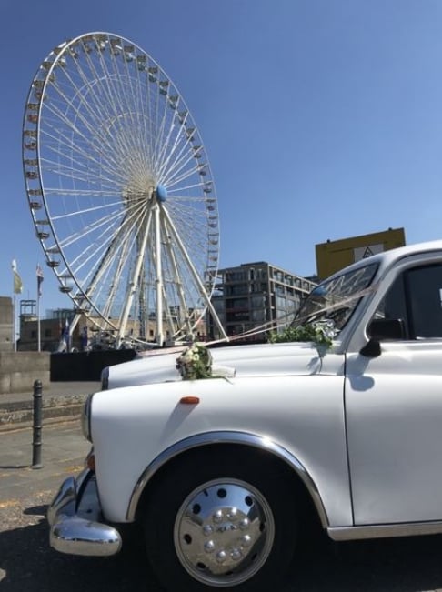 Hochzeitsautos in weiss – London Taxi – Wedding Rolls Royce