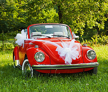 Ein Hochzeitsbus oder Hochzeitsauto von Apollo Oldtimer