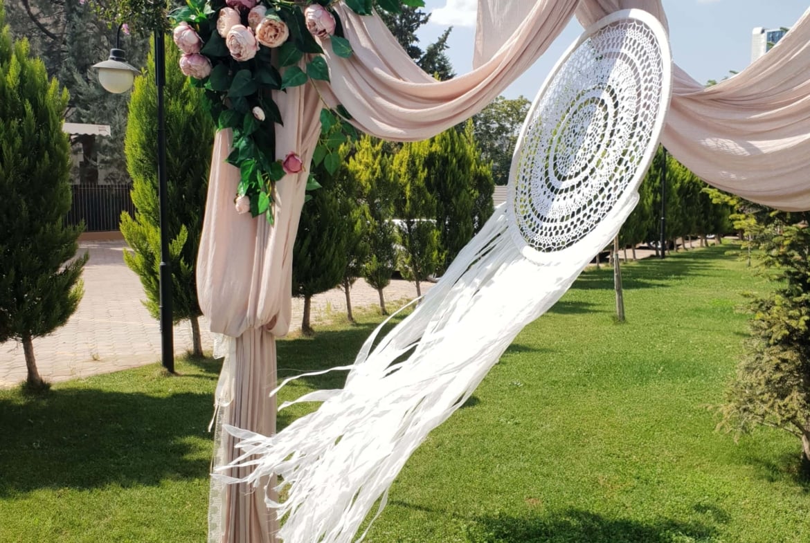 Traumfänger Hochzeitsdekorationen, Traubogen im Boho Stil
