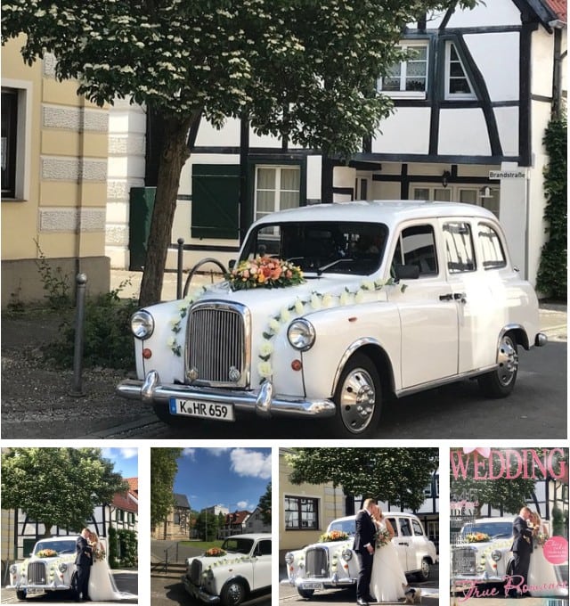 Hochzeitsauto in weiss Princess-Rolls Royce mit Driver oder Fotografen