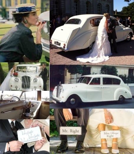 Hochzeitsauto in weiss Princess-Rolls Royce mit Driver oder Fotografen