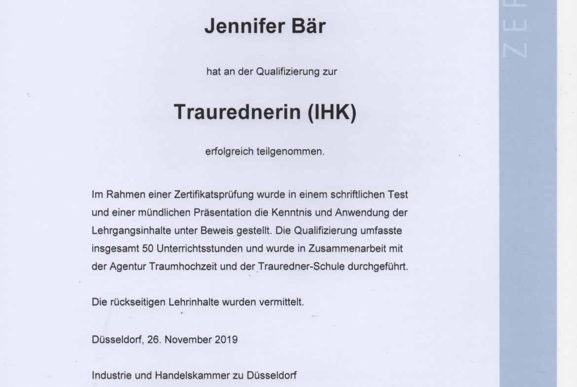 Jenny Baer – Traurednerin (IHK)