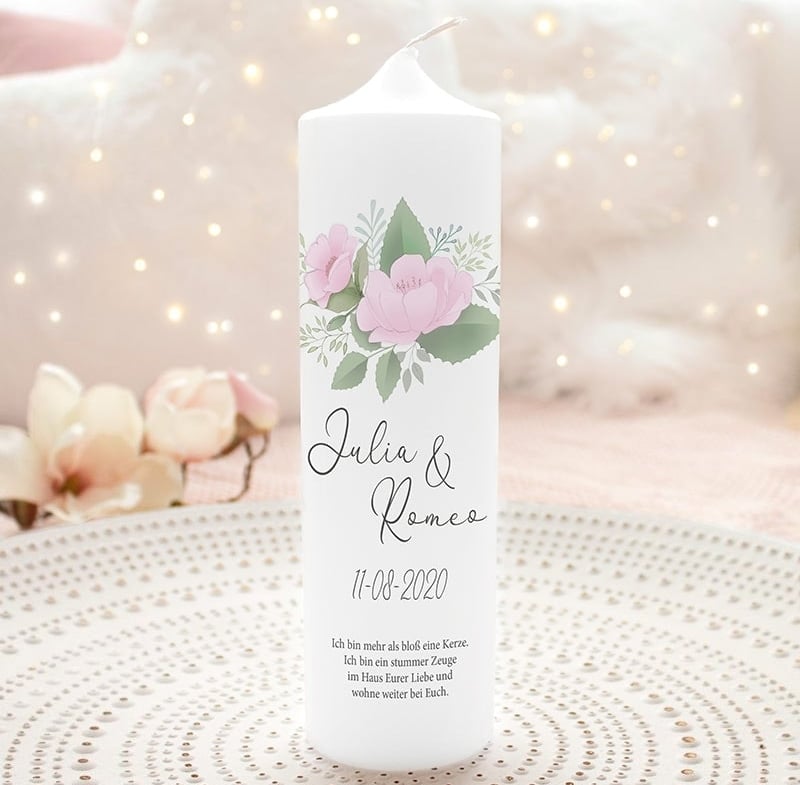 Personalisierte Hochzeitskerzen von Liluna Kerzen & Geschenke