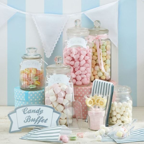 candy bar set weiss silber