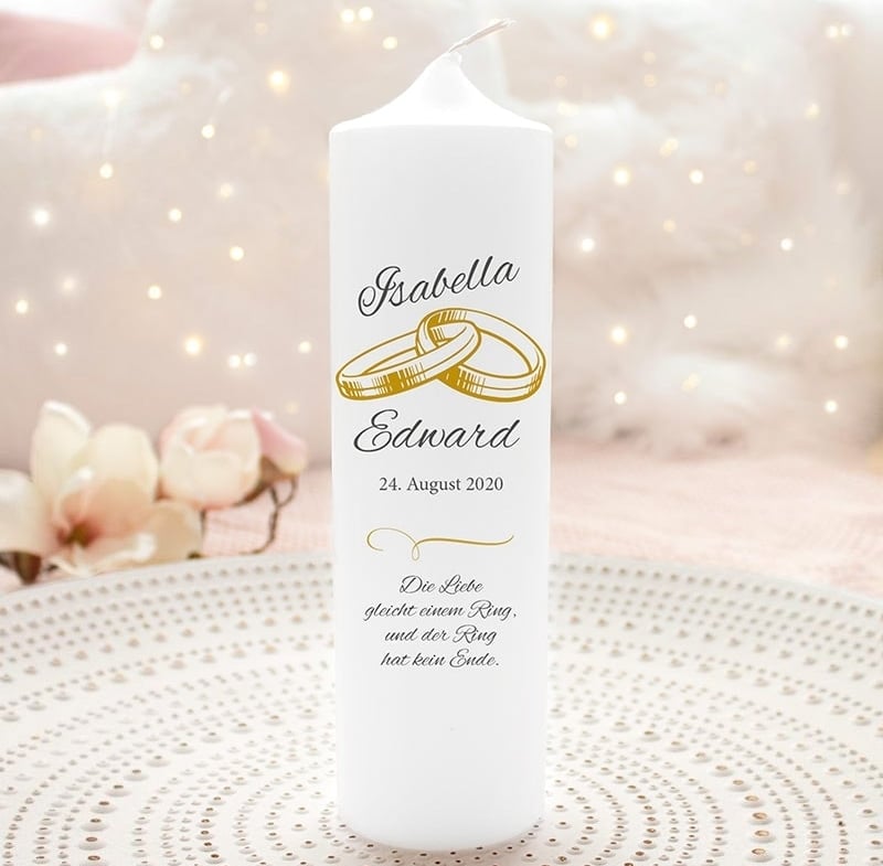 Personalisierte Hochzeitskerzen von Liluna Kerzen & Geschenke