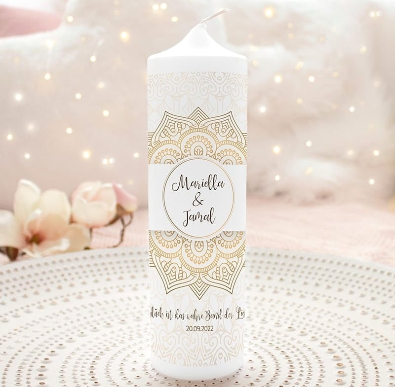 Personalisierte Hochzeitskerzen von Liluna Kerzen & Geschenke