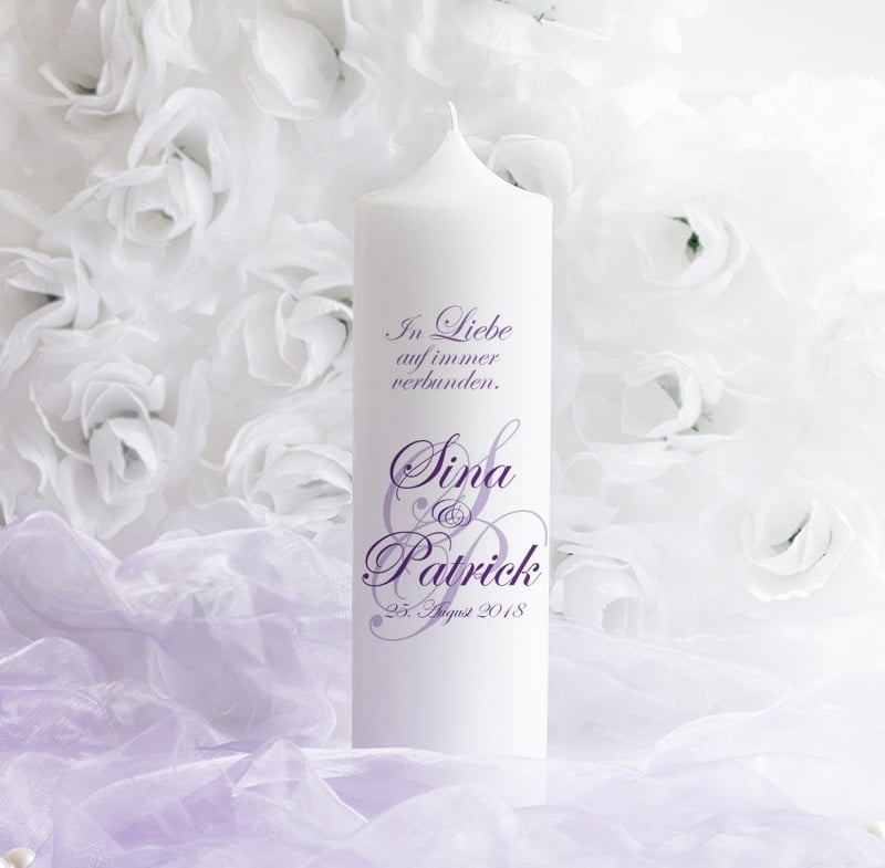 Personalisierte Hochzeitskerzen von Liluna Kerzen & Geschenke