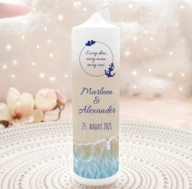 Personalisierte Hochzeitskerzen von Liluna Kerzen & Geschenke
