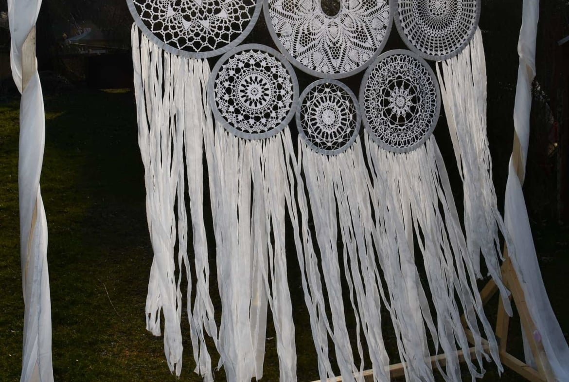 Traumfänger Hochzeitsdekorationen, Traubogen im Boho Stil