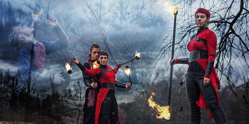 Moderne Licht-, Artistik- und Feuershows vom Profi Duo
