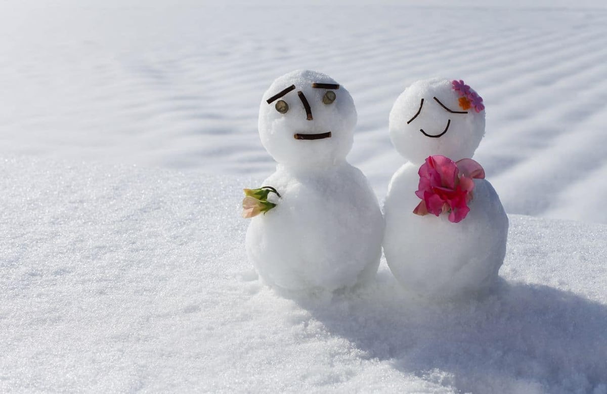 Schneemann und Schneefrau