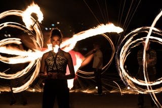 Feuerkünstler Feuerschlucker
