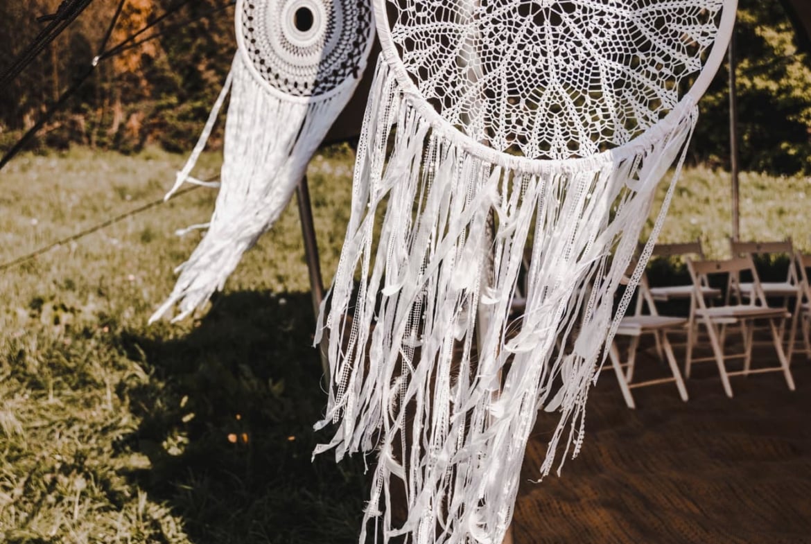 Traumfänger Hochzeitsdekorationen, Traubogen im Boho Stil
